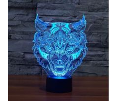 Beling 3D lampa, Vlk, 7 barevná S54