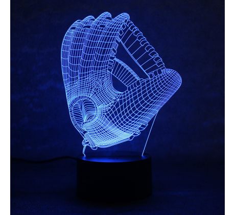 Beling 3D lampa, Basebal rukavica, 7 barevná S74