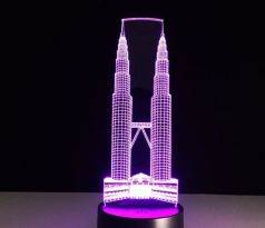 Beling 3D lampa, Petronas tower-výškové budovy, 7 barevná S186
