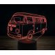 Beling 3D lampa,Early westy 1969 Type 2 Bay Camper Van,7 farebná VW9