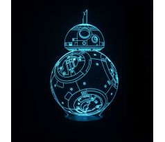 Beling 3D star wars lampa, BB-8, 7 barevná S2