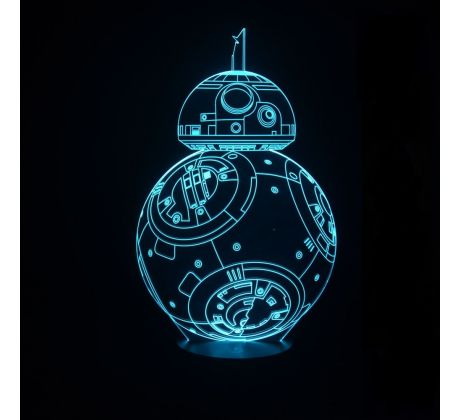 Beling 3D star wars lampa, BB-8, 7 barevná S2