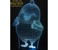 Beling 3D star wars lampa, kuře-porg, 7 barevná S6