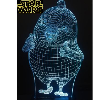 Beling 3D star wars lampa, kuře-porg, 7 barevná S6