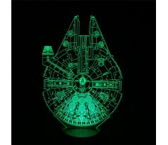 Beling 3D star wars lampa, Millennium Falcon, 7 barevná S7