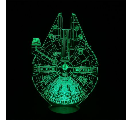 Beling 3D star wars lampa, Millennium Falcon, 7 barevná S7