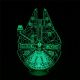 Beling 3D star wars lampa, Millennium Falcon, 7 barevná S7