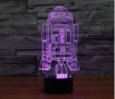 Beling 3D star wars lampa, R2D2 model-2, 7 barevná S8