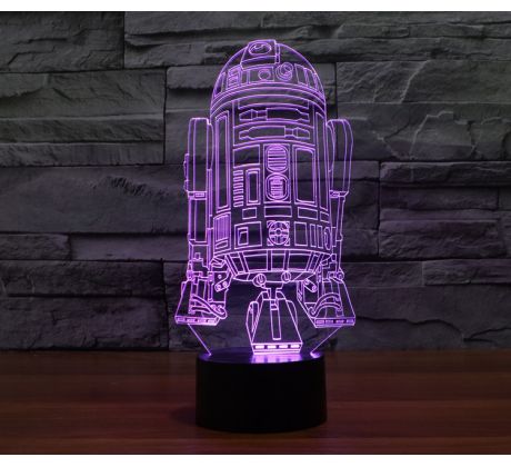 Beling 3D star wars lampa, R2D2 model-2, 7 barevná S8