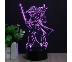 Beling 3D star wars lampa, Yoda 2, 7 barevná S14