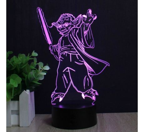 Beling 3D star wars lampa, Yoda 2, 7 barevná S14