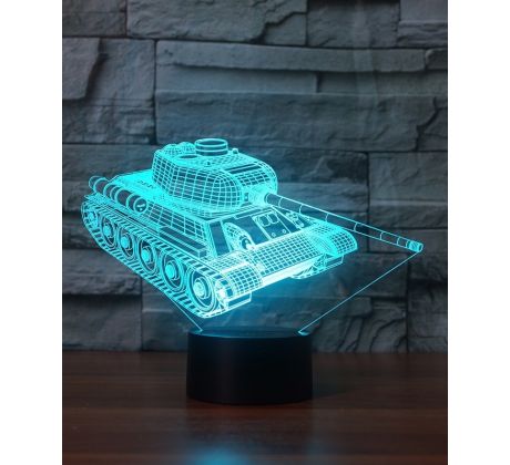 Beling 3D lampa, Tank, 7 barevná S23