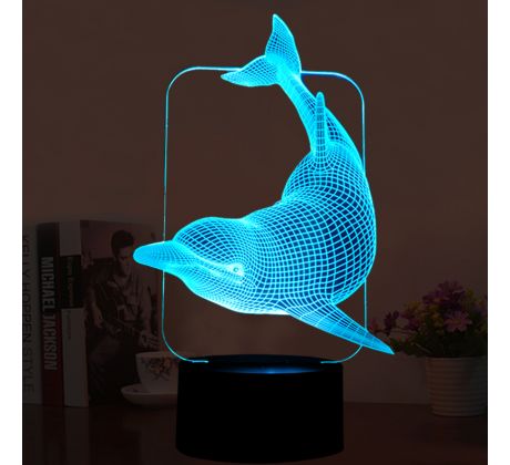 Beling 3D lampa, Delfín 2, 7 barevná S25