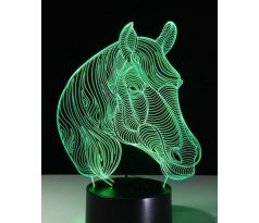 Beling 3D lampa, Hlava koňa 2, 7 barevná S32