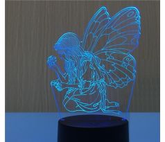 Beling 3D lampa, Motýľ, 7 barevná S40