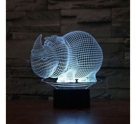 Beling 3D lampa, Nosorožec, 7 barevná S43