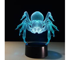 Beling 3D lampa, Pavúk, 7 barevná S45