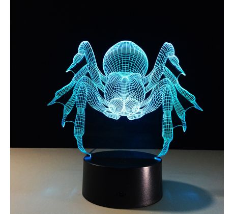 Beling 3D lampa, Pavúk, 7 barevná S45