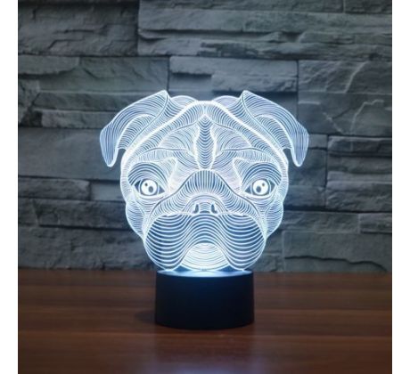 Beling 3D lampa, Pit bull, 7 barevná S47