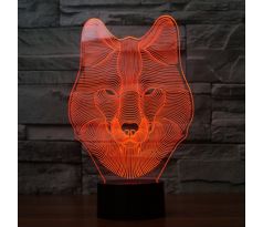 Beling 3D lampa, Sibírsky husky, 7 barevná S49