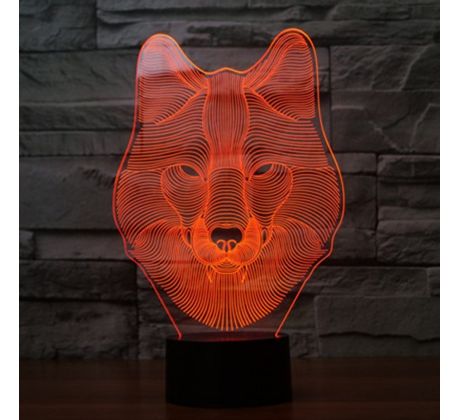 Beling 3D lampa, Sibírsky husky, 7 barevná S49