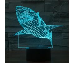 Beling 3D lampa, Žralok, 7 barevná S56