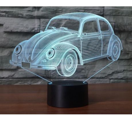 Beling 3D lampa, Volkswagen chrobák, 7 barevná S66