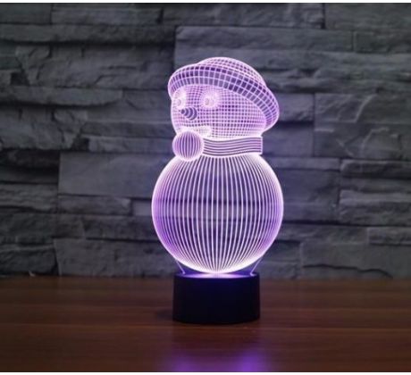 Beling 3D lampa, Snehuliak model 2, 7 barevná S109