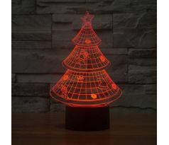 Beling 3D lampa, Vianočný stromček, 7 barevná S113