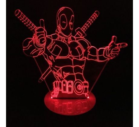 Beling 3D lampa, Deadpool, 7 barevná S119
