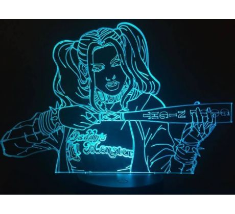 Beling 3D lampa, Harley Quinn, 7 barevná S122