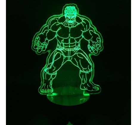 Beling 3D lampa, Hulk, 7 barevná S124