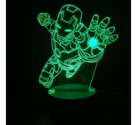 Beling 3D lampa, Iron Man, 7 barevná S128