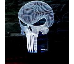 Beling 3D lampa, Punisher-lebka, 7 barevná S134