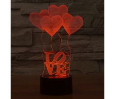 Beling 3D lampa, Love, 7 barevná S140