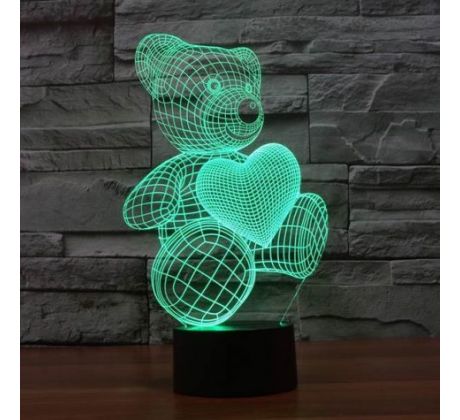 Beling 3D lampa, Macík Ted, 7 barevná S141