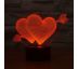 Beling 3D lampa, Prepichnuté srdcia, 7 barevná S143
