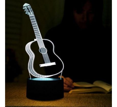 Beling 3D lampa, Gitara, 7 barevná S161