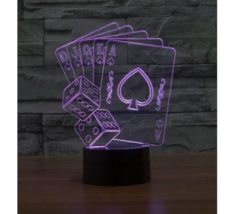 Beling 3D lampa, Karty, 7 barevná S170