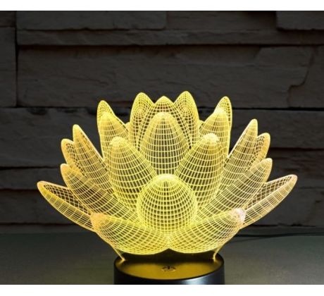 Beling 3D lampa,lotosový Kvet, 7 barevná S174