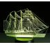 Beling 3D lampa, Loď-plachetnica, 7 barevná S180