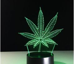 Beling 3D lampa, Marihuanový list, 7 barevná S181