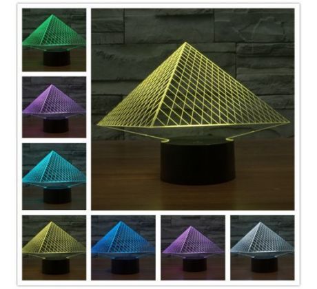 Beling 3D lampa, Pyramída, 7 barevná S189