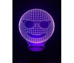 Beling 3D lampa, Smajlík, 7 barevná S196