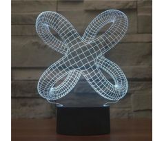 Beling 3D lampa, Twisted knot, 7 barevná S206