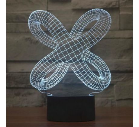 Beling 3D lampa, Twisted knot, 7 barevná S206