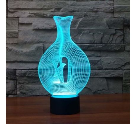 Beling 3D lampa, Vtáčik, 7 barevná S208