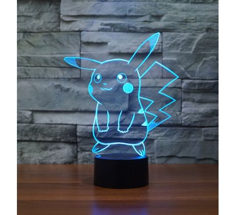 Beling 3D lampa, Pikachu, 7 barevná S212