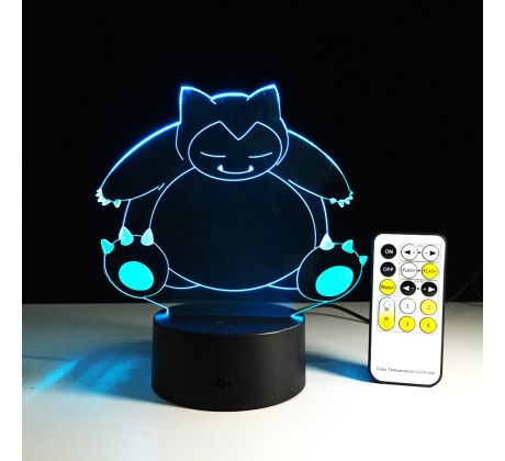 Beling 3D lampa, Snorlax, 7 barevná S221