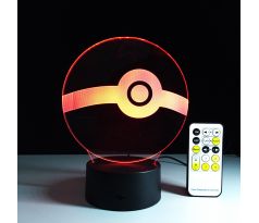 Beling 3D lampa, Pokebal, 7 barevná S222